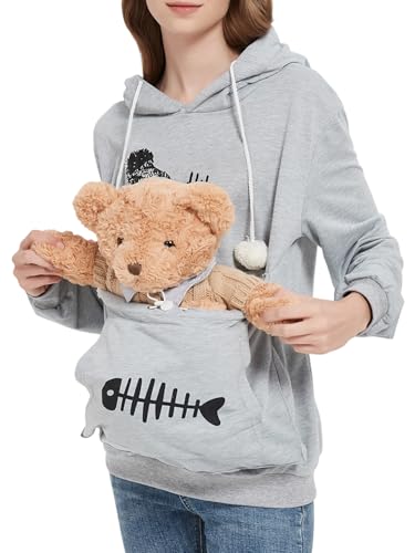 Unisex Haustier-Kapuzenpullover, langärmelig, für Katzen und Hunde, Sweatshirts, lässiges Ausgehen, Kätzchen, Welpen, Kapuzenpullover, Hellgrau Unisex Haustier-Kapuzenpullover, langärmelig, für Katzen und Hunde, Sweatshirts, lässiges Ausgehen, Kätzchen, Welpen, Kapuzenpullover, Hellgrau von Simcat