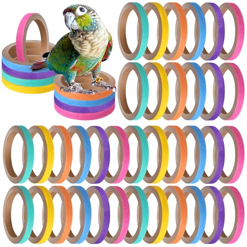 Simgoing Bagels Vogelspielzeug für Papageien, robuster Pappkern, Vogelspielzeug, Kauen, Zerkleinern, Futtersuche, Spielfuß, 6,3 cm, für kleine und mittelgroße Papageien, Mini-Aras, Graue Kakadus, 36 Simgoing Bagels Vogelspielzeug für Papageien, robuster Pappkern, Vogelspielzeug, Kauen, Zerkleinern, Futtersuche, Spielfuß, 6,3 cm, für kleine und mittelgroße Papageien, Mini-Aras, Graue Kakadus, 36 von Simgoing