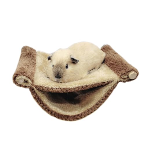 SimidunEUR Haustier-Hängematt Plüschbett Hamster Hammock für Chinchilla, Igel, Meerschweinchen Hamsterkäfig,Kaffee,20 * 14 * 10 cm von SimidunEUR