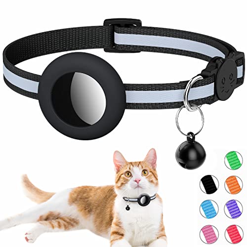 Airtag Katzenhalsband, Integriertes Katzenhalsband Airtag mit AirTag Halter und Glocke,Reflektierendes Katzenhalsband mit abbrechbarer Sicherheitsschnalle für Kätzchen Welpen Airtag Katzenhalsband, Integriertes Katzenhalsband Airtag mit AirTag Halter und Glocke,Reflektierendes Katzenhalsband mit abbrechbarer Sicherheitsschnalle für Kätzchen Welpen von Simket