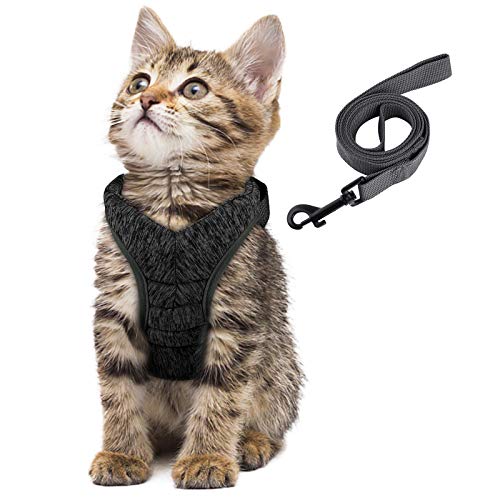 Simpeak Katzengeschirr, Katzengeschirr mit Leine Ausbruchsicher, Geschirr für Katzen Welpengeschirr Weich, Mittel, Schwarz Simpeak Katzengeschirr, Katzengeschirr mit Leine Ausbruchsicher, Geschirr für Katzen Welpengeschirr Weich, Mittel, Schwarz von Simpeak