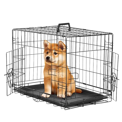 Simple Deluxe 61 cm kleine Hundebox mit Trennwand, Doppeltür-Klappkäfig aus Metalldraht mit auslaufsicherer Kunststoffschale, tragbarer Haustierzwinger für drinnen, draußen und auf Reisen Simple Deluxe 61 cm kleine Hundebox mit Trennwand, Doppeltür-Klappkäfig aus Metalldraht mit auslaufsicherer Kunststoffschale, tragbarer Haustierzwinger für drinnen, draußen und auf Reisen von Simple Deluxe