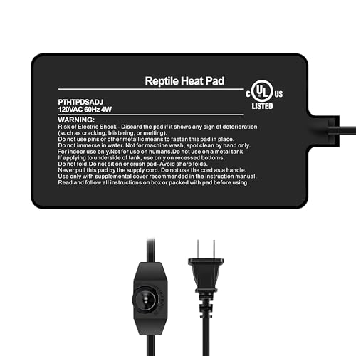 Simple Deluxe Heizmatte für Reptilien, 10,2 x 17,8 cm, 4 W, mit temperaturverstellbarem Drehknopf, für Schildkröten, Eidechsen, Frösche und andere Reptilien Simple Deluxe Heizmatte für Reptilien, 10,2 x 17,8 cm, 4 W, mit temperaturverstellbarem Drehknopf, für Schildkröten, Eidechsen, Frösche und andere Reptilien von Simple Deluxe