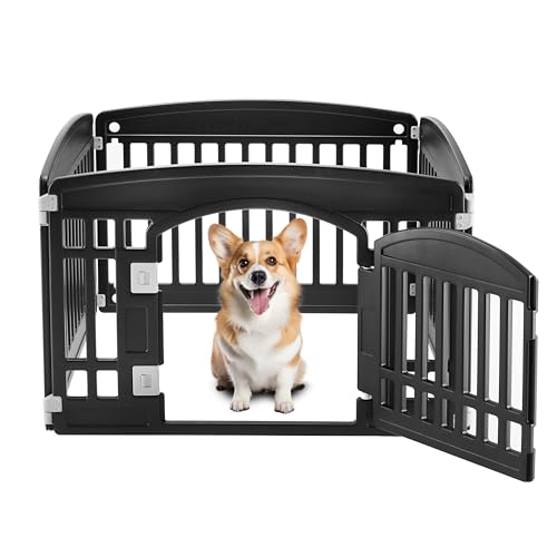 Simple Deluxe Laufstall für Hunde, 61 cm, 4 Paneele, Haustier-Laufstall mit Tür, sicher und sicher, zusammenklappbar und tragbar, Welpenlaufstall für Welpen und kleine Hunde, Schwarz Simple Deluxe Laufstall für Hunde, 61 cm, 4 Paneele, Haustier-Laufstall mit Tür, sicher und sicher, zusammenklappbar und tragbar, Welpenlaufstall für Welpen und kleine Hunde, Schwarz von Simple Deluxe