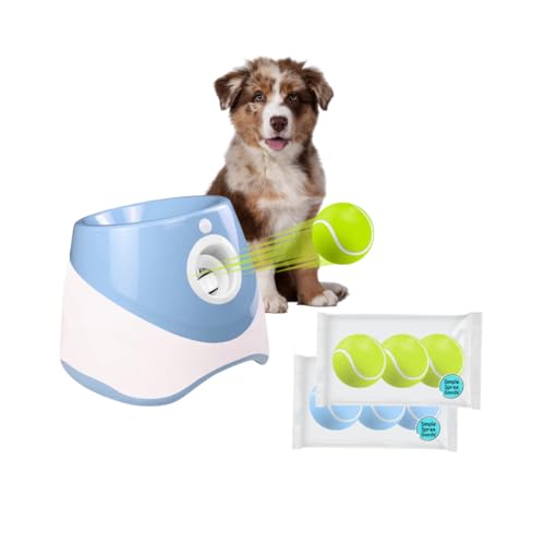 Simple Spree Goods Automatischer Ballwerfer für kleine, mittelgroße Hunde/Welpen mit 3 Tennisbällen von Simple Spree Goods