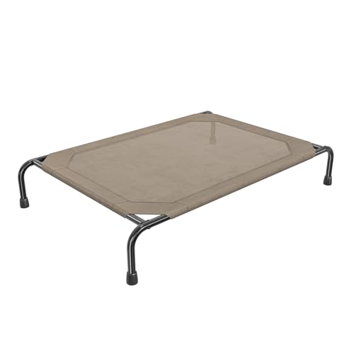 Simple Trending Hochbett für große Hunde, wasserdichtes L-Haustierbett, atmungsaktiv, großes Bett, Traglast 136 kg, Braun von Simple Trending