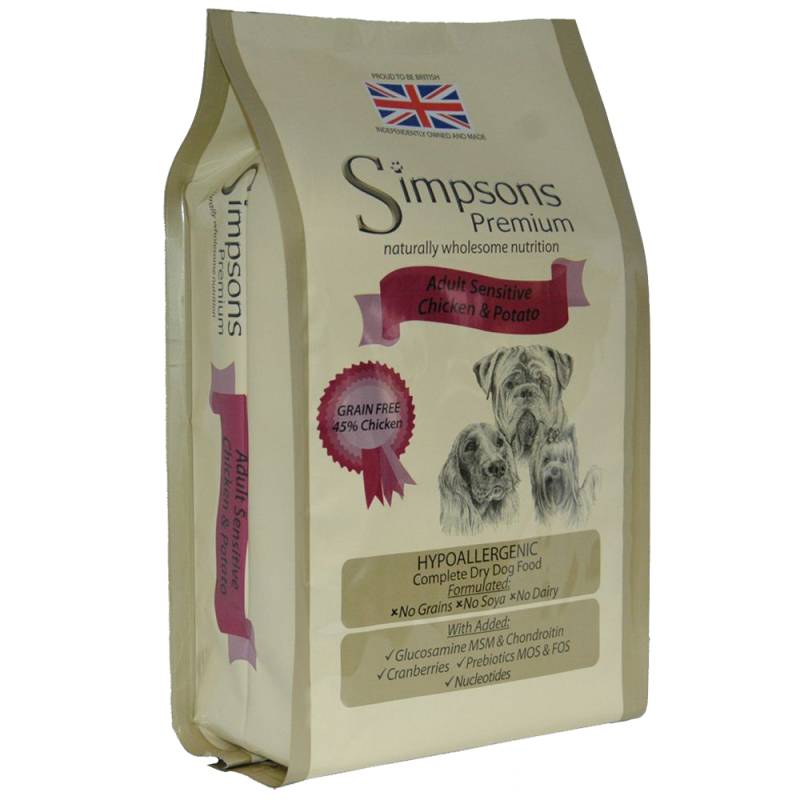 Simpsons Premium Adult Sensitive Huhn & Kartoffel - Sparpaket: 2 x 12 kg von Simpsons Premium