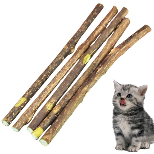 5 Matatabi Sticks - Natürliche Zahnpflege für Katzen, reduziert Zahnbeläge & Zahnstein, Katzenspielzeug mit ätherischen Ölen, luftdicht verpackt für langanhaltende Frische von Simsky