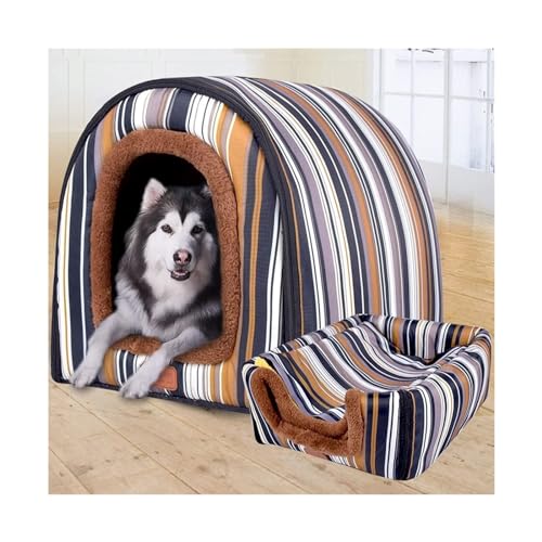 Hundehöhle Bett Groß Extra Groß Jumbo Hundehaus Bett Mittel, Angstlinderung XL Hundebett Zelt, Weiche Katzenhöhle Winter Warm 2-in-1 Haustiernest Waschbar (Farbe: D, Größe: 75 x 60 x 55 cm) von SinSed