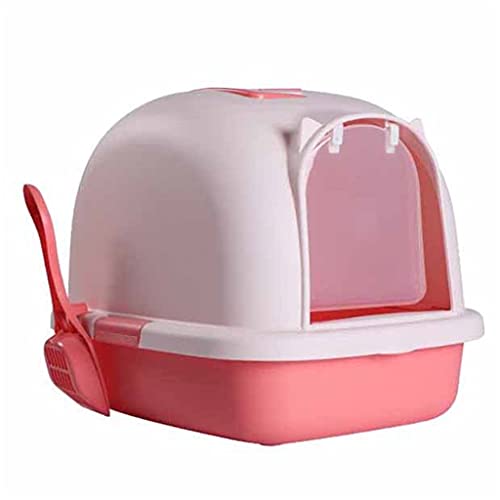 SinSed Durable and Spacious Pink Fully Enclosed Litter Box for Fat Cats - A Splash-Proof Solution for Easy Pet Waste Management von SinSed