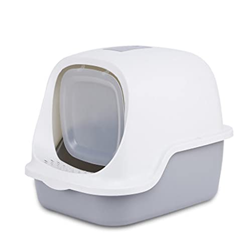 SinSed Spritzschutz-Katzentoilette aus Kunststoff mit Schaufel – praktische Haustier-Bettpfanne für die Sauberkeit von Kätzchen von SinSed