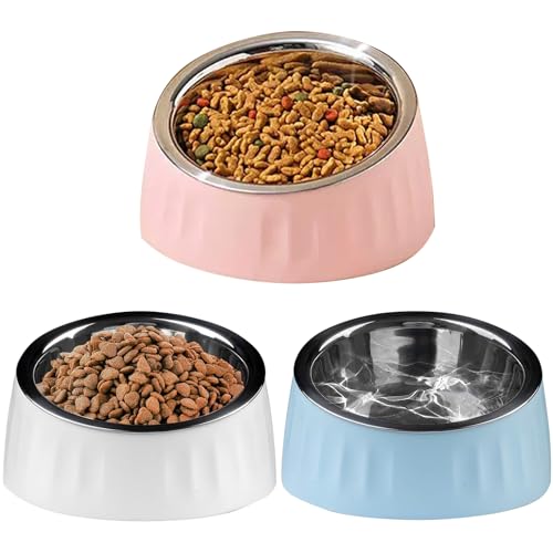Sinbeon Katzennapf, 3 Stück 15° Schräg Futternapf Katze Edelstahl Set Mit Rutschfester Unterseite, Erhöhter Fressnapf Katze Hundenapf für Wasser Snack Sinbeon Katzennapf, 3 Stück 15° Schräg Futternapf Katze Edelstahl Set Mit Rutschfester Unterseite, Erhöhter Fressnapf Katze Hundenapf für Wasser Snack von Sinbeon