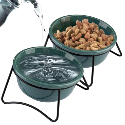 Sinbeon Katzennapf Keramik, 2 Stück 15° Schräg Futternapf Katze Set Mit Rutschfester Halterung, Katzen Napf, Erhöhter Fressnapf Katze Hundenapf für Wasser Snack Sinbeon Katzennapf Keramik, 2 Stück 15° Schräg Futternapf Katze Set Mit Rutschfester Halterung, Katzen Napf, Erhöhter Fressnapf Katze Hundenapf für Wasser Snack von Sinbeon
