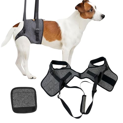 Hundegeschirr für Rückenbeine, Stützgeschirr, Hundegeschirr mit Griff, Stützschlinge, unterstütztes Gehen, verstellbar und tragbar, für verletzte, behinderte ältere Hunde (#S) von SingHao