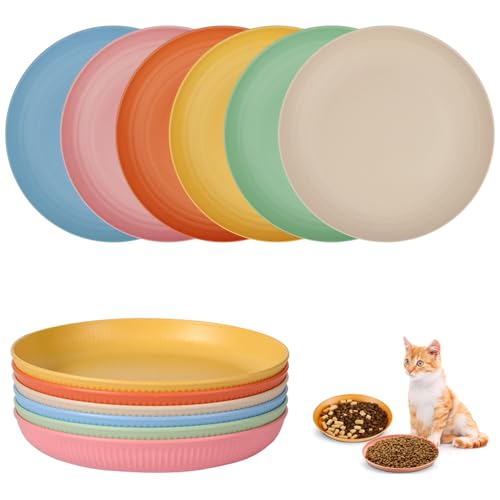 Sinirttou Katzennapf Flach Futternapf Katze Flach, Katze Katzenteller,Runder Katzennäpfe Flach,Cat Bowl für Kätzchen und kurzbeinige Katzen Für Trockenfutter Und Nassfutter (Runden) von Sinirttou