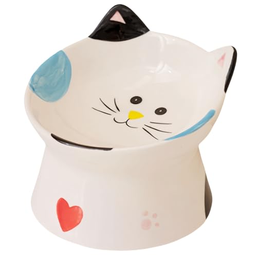 Keramik-Futterspender für Katzen, erhöhte Futternäpfe für Katzen mit Ständer geneigt, Nackenschutz für Haustiere, 15° geneigter erhöhter Futterspender, Rückflussverhinderung Hund Wassernapf (Schwarz) Keramik-Futterspender für Katzen, erhöhte Futternäpfe für Katzen mit Ständer geneigt, Nackenschutz für Haustiere, 15° geneigter erhöhter Futterspender, Rückflussverhinderung Hund Wassernapf (Schwarz) von Siocok