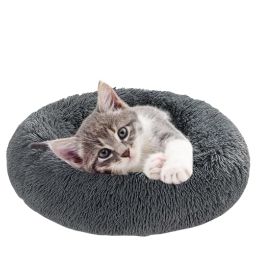 Siocok Donut-Katzenbett aus Plüsch, für mittelgroße und kleine Hunde und Katzen, 50,8 cm, rund, weich, flauschig, Plüsch, rundes Bett, mit rutschfester Unterseite, waschbares warmes Bett (dunkelgrau) Siocok Donut-Katzenbett aus Plüsch, für mittelgroße und kleine Hunde und Katzen, 50,8 cm, rund, weich, flauschig, Plüsch, rundes Bett, mit rutschfester Unterseite, waschbares warmes Bett (dunkelgrau) von Siocok