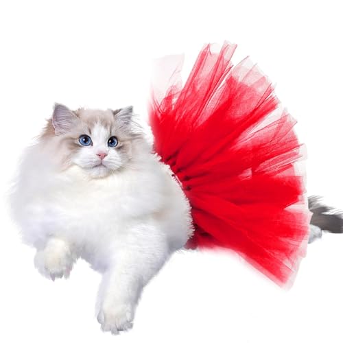 Sionhiuo Katzen-Tutu, Tutu für Hunde | Rotes Hunde-Tutu-Kleid - Katzenkleid, Tüll-Tutu, Hunde-Ballerina-Kostüm, Spitzenbekleidung, Haustier-Outfit für Geburtstag, Hochzeit, Foto-Requisite Sionhiuo Katzen-Tutu, Tutu für Hunde | Rotes Hunde-Tutu-Kleid - Katzenkleid, Tüll-Tutu, Hunde-Ballerina-Kostüm, Spitzenbekleidung, Haustier-Outfit für Geburtstag, Hochzeit, Foto-Requisite von Sionhiuo