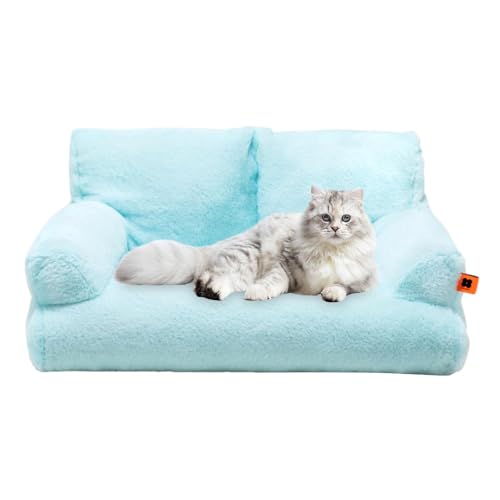 Sionhiuo Winter-Plüsch-Katzennest, Katzenbett-Sofa - Waschbares Katzenbett, Haustiersofa - rutschfeste Unterseite, Plüsch-Welpenbett, kleines Hundesofa, Haustierbett für Heimtierbedarf, kleine Sionhiuo Winter-Plüsch-Katzennest, Katzenbett-Sofa - Waschbares Katzenbett, Haustiersofa - rutschfeste Unterseite, Plüsch-Welpenbett, kleines Hundesofa, Haustierbett für Heimtierbedarf, kleine von Sionhiuo