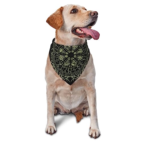 Hundehalstuch, Geburtstagsgeschenk, Jungen, Hunde-Lätzchen, Schal, weich, verstellbar, für große Hunde (nordischer Wikinger, Vegvisir-Runenkompass) von Sipeigyd
