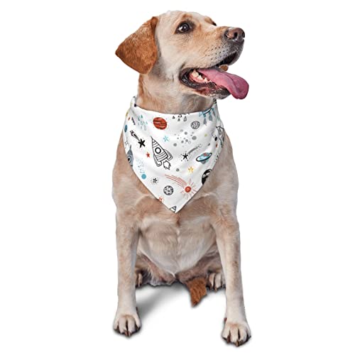 Hundehalstuch, Motiv: Cartoon-Raketen, für Sommer, Geburtstag, verstellbar, für Jungen und Mädchen, hochwertig, waschbar, dreieckig, für Haustiere Hundehalstuch, Motiv: Cartoon-Raketen, für Sommer, Geburtstag, verstellbar, für Jungen und Mädchen, hochwertig, waschbar, dreieckig, für Haustiere von Sipeigyd