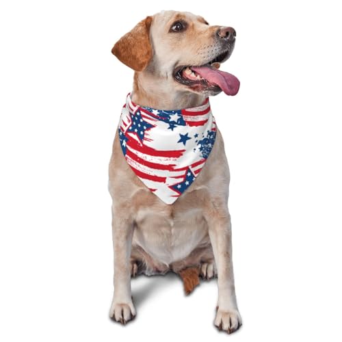 Hundehalstuch, Motiv: Flagge der USA, waschbar, groß, verstellbar, Katzen-Halstuch, Hundezubehör, Dreieck, Geburtstagsgeschenk, für Haustiere Hundehalstuch, Motiv: Flagge der USA, waschbar, groß, verstellbar, Katzen-Halstuch, Hundezubehör, Dreieck, Geburtstagsgeschenk, für Haustiere von Sipeigyd