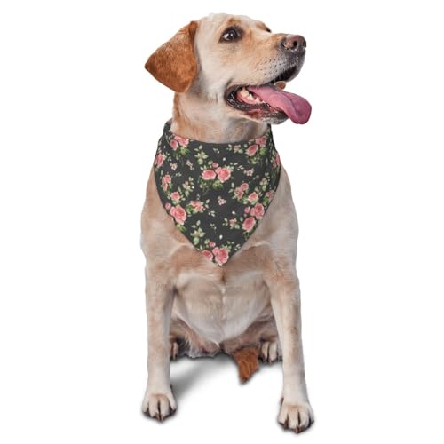 Hundehalstuch, Motiv: Rosen, waschbar, groß, verstellbar, Katzen-Halstuch, Hundezubehör, dreieckig, Geburtstagsgeschenk für Haustiere Hundehalstuch, Motiv: Rosen, waschbar, groß, verstellbar, Katzen-Halstuch, Hundezubehör, dreieckig, Geburtstagsgeschenk für Haustiere von Sipeigyd