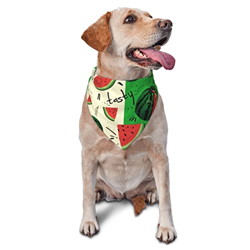 Hundehalstuch, Motiv: Wassermelone, für Sommer, Geburtstag, verstellbar, für Jungen und Mädchen, hochwertig, waschbar, dreieckig, für Haustiere Hundehalstuch, Motiv: Wassermelone, für Sommer, Geburtstag, verstellbar, für Jungen und Mädchen, hochwertig, waschbar, dreieckig, für Haustiere von Sipeigyd