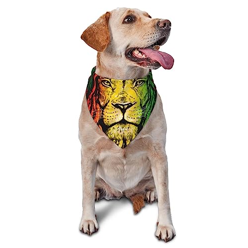 Hundehalstücher, verstellbare Hundehalstücher, Taschentücher, coole Rasta-Flagge, Weedleaf Rastafari, Reggae, Löwe, Dreieck-Lätzchen für Welpen, kleine, mittelgroße und große Hunde Hundehalstücher, verstellbare Hundehalstücher, Taschentücher, coole Rasta-Flagge, Weedleaf Rastafari, Reggae, Löwe, Dreieck-Lätzchen für Welpen, kleine, mittelgroße und große Hunde von Sipeigyd