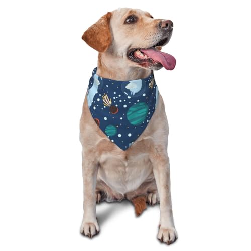 Sipeigyd Alpaka-Hundehalstuch, Motiv: Astronauten im Weltraum, für kleine, mittelgroße und große Hunde von Sipeigyd