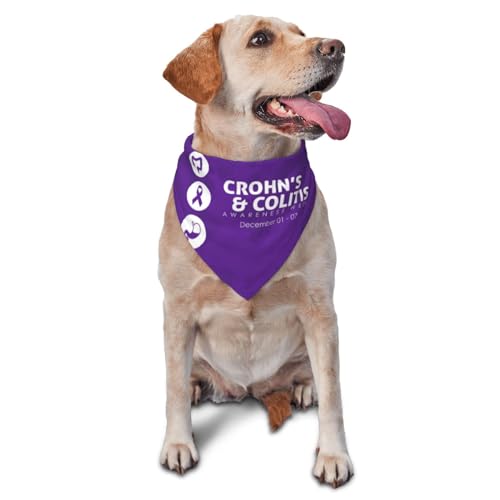 Sipeigyd Crohn's & Colitis Bewusstseinsmonat Hundeschal, Haustierhalstuch, wendbar, Halstuch, Dreieck-Lätzchen, Kostüm, Dekoration, Zubehör für Hunde und Katzen Sipeigyd Crohn's & Colitis Bewusstseinsmonat Hundeschal, Haustierhalstuch, wendbar, Halstuch, Dreieck-Lätzchen, Kostüm, Dekoration, Zubehör für Hunde und Katzen von Sipeigyd