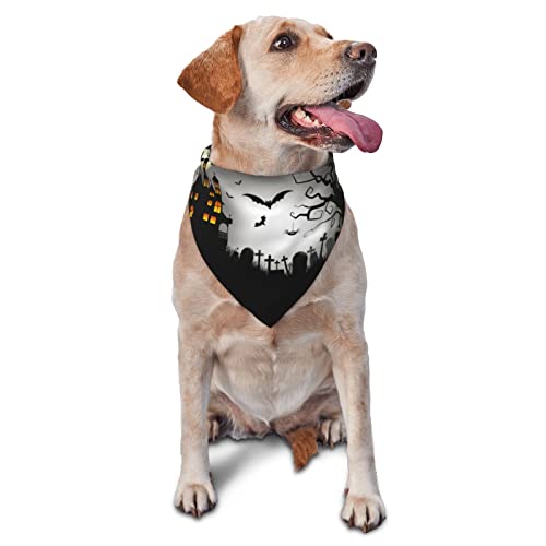 Sipeigyd Hundehalstuch, Dreieckstuch mit Aufschrift "Happy Halloween", Flanell, dicke Baumwolle, Bandana für kleine, mittelgroße und große Hunde und Katzen von Sipeigyd