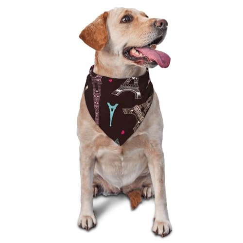 Sipeigyd Hundehalstuch, Dreieckstuch mit Eiffelturm-Motiv, Flanell, dicke Baumwolle, Bandana für kleine, mittelgroße und große Hunde und Katzen Sipeigyd Hundehalstuch, Dreieckstuch mit Eiffelturm-Motiv, Flanell, dicke Baumwolle, Bandana für kleine, mittelgroße und große Hunde und Katzen von Sipeigyd