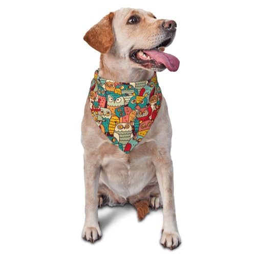 Sipeigyd Hundehalstuch, Dreieckstuch mit Eule, Vogel, Flanell, dicke Baumwolle, Bandana für kleine, mittelgroße und große Hunde und Katzen Sipeigyd Hundehalstuch, Dreieckstuch mit Eule, Vogel, Flanell, dicke Baumwolle, Bandana für kleine, mittelgroße und große Hunde und Katzen von Sipeigyd