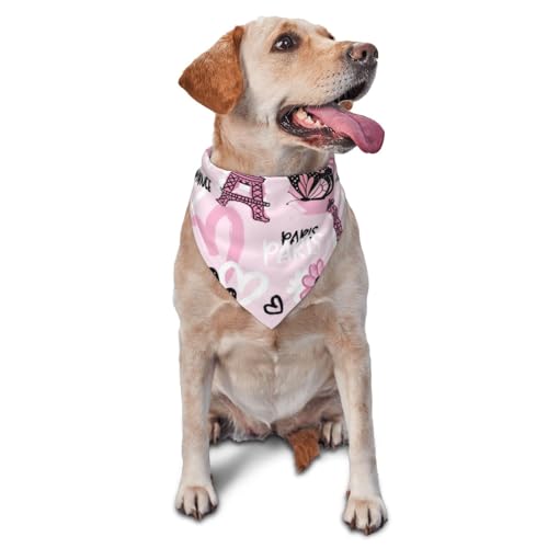 Sipeigyd Hundehalstuch, Motiv: Eiffelturm und Schmetterlinge, für kleine, mittelgroße und große Hunde Sipeigyd Hundehalstuch, Motiv: Eiffelturm und Schmetterlinge, für kleine, mittelgroße und große Hunde von Sipeigyd