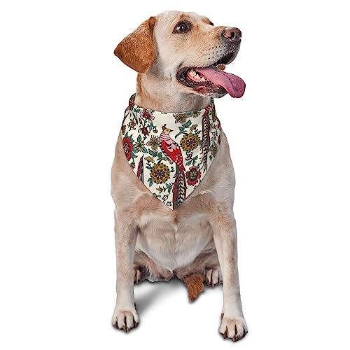 Sipeigyd Hundehalstuch, Motiv: dunkle verzauberte Blumen und Vögel, waschbar, dreieckig, verstellbar, für Mädchen oder Jungen, für mittelgroße und große Hunde und Katzen, 1 Stück Sipeigyd Hundehalstuch, Motiv: dunkle verzauberte Blumen und Vögel, waschbar, dreieckig, verstellbar, für Mädchen oder Jungen, für mittelgroße und große Hunde und Katzen, 1 Stück von Sipeigyd