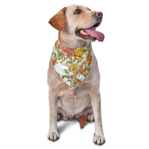 Sipeigyd Hundehalstücher mit Enten und Blumen, für kleine, mittelgroße und große Hunde Sipeigyd Hundehalstücher mit Enten und Blumen, für kleine, mittelgroße und große Hunde von Sipeigyd