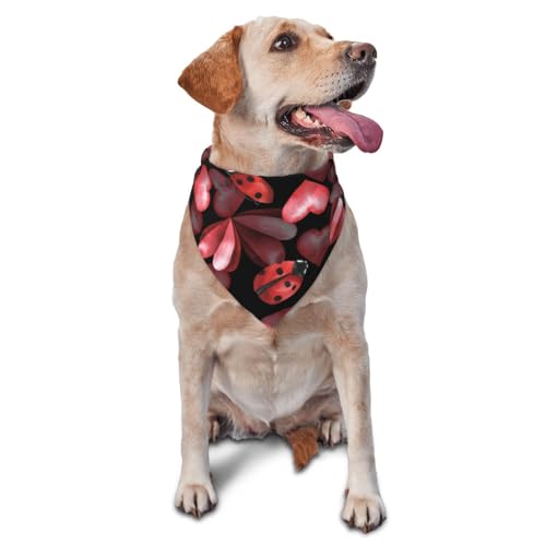 Sipeigyd Hundehalstücher mit Marienkäfern und roten Herzen, für kleine, mittelgroße und große Hunde Sipeigyd Hundehalstücher mit Marienkäfern und roten Herzen, für kleine, mittelgroße und große Hunde von Sipeigyd
