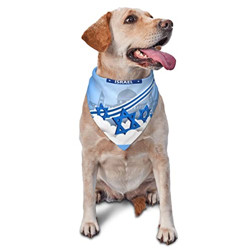 Sipeigyd Israel Independence Day Hundehalstuch, Haustierhalstuch, wendbar, Halstuch, Dreieck-Lätzchen, Kostüm, Dekoration, Zubehör für Hunde und Katzen von Sipeigyd