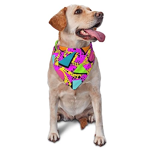 Sipeigyd Retro 80er 90er Jahre Hundeschal Haustier Halstücher Wendeschal Halstuch Dreieckstuch Lätzchen Kostüm Dekoration Zubehör für Hunde Katzen von Sipeigyd