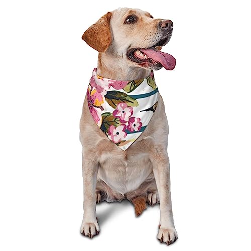 Sipeigyd Vogel und Blumen-Halstuch, waschbar, dreieckig, verstellbar, für Welpen, Bandana, Taschentuch für Mädchen oder Jungen, mittelgroße und große Hunde und Katzen, 1 Stück Sipeigyd Vogel und Blumen-Halstuch, waschbar, dreieckig, verstellbar, für Welpen, Bandana, Taschentuch für Mädchen oder Jungen, mittelgroße und große Hunde und Katzen, 1 Stück von Sipeigyd