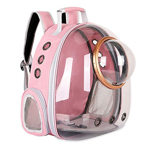 Sipobuy Pet Raum Kapsel Rucksack, Kleine Medium Katze Welpen Hund Träger, Transparent Atmungsaktive Wärme Proof, Pet Träger Für Reise Wandern Zu Fuß Camping (Pink) von Sipobuy