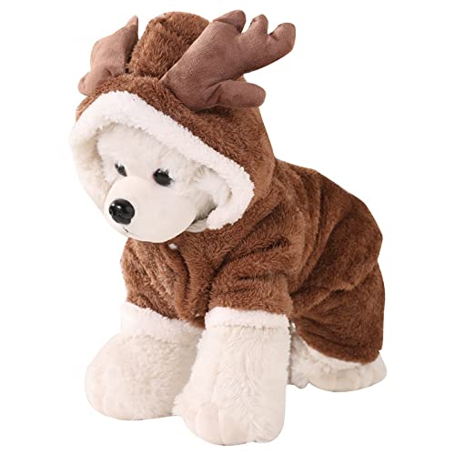 Pet Rentier Cosplay Halloween Weihnachten Elch Kostüm Hund Welpen Hoodie Mantel Jacke Kleidung Weicher Koralle Samt Fleece Winter Warmer Kapuzenpullover Overall Outfit Bekleidung für kleine Hunde-M Pet Rentier Cosplay Halloween Weihnachten Elch Kostüm Hund Welpen Hoodie Mantel Jacke Kleidung Weicher Koralle Samt Fleece Winter Warmer Kapuzenpullover Overall Outfit Bekleidung für kleine Hunde-M von Siqi