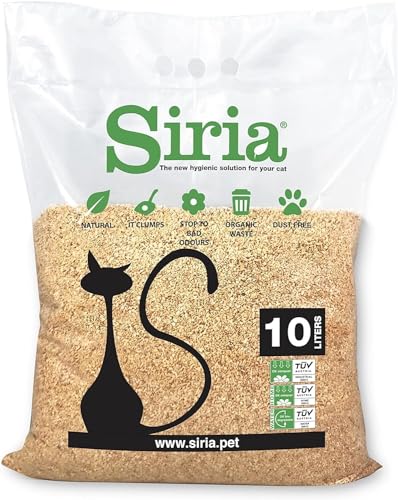 Siria 10 Liter Katzenstreu Klumpend und Pflanzlich Im heimischen Biomüll entsorgen (10-Liter-Testsack, was einem Gewicht von ca. 4,3 kg entspricht) von Siria