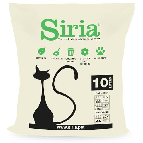 Siria 10 Liter Katzenstreu Klumpend und Pflanzlich Im heimischen Biomüll entsorgen (10-Liter-Testbeutel, was einem Gewicht von ca. 4,3 kg entspricht) von Siria