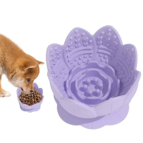 Hund Slow Feeder Futternapf | Silikon Futternapf Für Katzen Und Hunde - Blumenform Anti-Ersticken Hund Langsamfütterer Zur Mentalen Stimulation Für Welpentraining Seniorenhunde Reisen Für von Sirseon