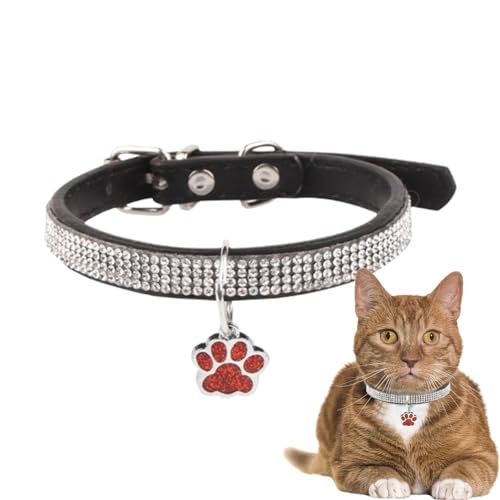 Sirseon Katzenhalsband,Strass Katzenhalsband | süße Katzenhalsbänder,Verstellbare Haustierhalsbänder mit Pfotenabdruck-Anhänger, Kätzchenhalsband für kleine Hunde und Katzen Sirseon Katzenhalsband,Strass Katzenhalsband | süße Katzenhalsbänder,Verstellbare Haustierhalsbänder mit Pfotenabdruck-Anhänger, Kätzchenhalsband für kleine Hunde und Katzen von Sirseon