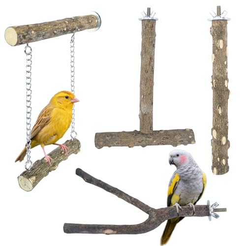 Sirvarni 4 x Vogel-Sitzstangen, Papageienständer, Spielzeug, Schaukelkäfig-Zubehör, Pfotenschleifgabel, Äste, Kauübungsstab für Sittiche, Nymphensittiche, Sittiche, Wellensittiche, Aras, Papageien, Sirvarni 4 x Vogel-Sitzstangen, Papageienständer, Spielzeug, Schaukelkäfig-Zubehör, Pfotenschleifgabel, Äste, Kauübungsstab für Sittiche, Nymphensittiche, Sittiche, Wellensittiche, Aras, Papageien, von Sirvarni