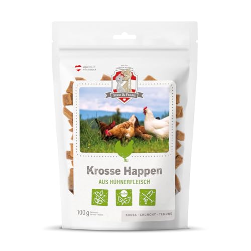 SISSI & FRANZ Krosse Happen aus Huhn, 100g, rein natürliche Leckerli aus 100% Hühnerfleisch, getreidefrei, Perfekter Hunde-Snack bei Einer Trainingseinheit SISSI & FRANZ Krosse Happen aus Huhn, 100g, rein natürliche Leckerli aus 100% Hühnerfleisch, getreidefrei, Perfekter Hunde-Snack bei Einer Trainingseinheit von Sissi & Franz