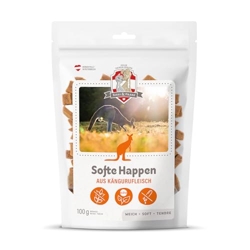 SISSI & FRANZ Softe Happen aus Känguru, 100 g, weiche Leckerlis mit purem Geschmack nach bestem Kängurufleisch, getreidefrei, Perfekter Hunde-Snack bei Einer Trainingseinheit SISSI & FRANZ Softe Happen aus Känguru, 100 g, weiche Leckerlis mit purem Geschmack nach bestem Kängurufleisch, getreidefrei, Perfekter Hunde-Snack bei Einer Trainingseinheit von Sissi & Franz